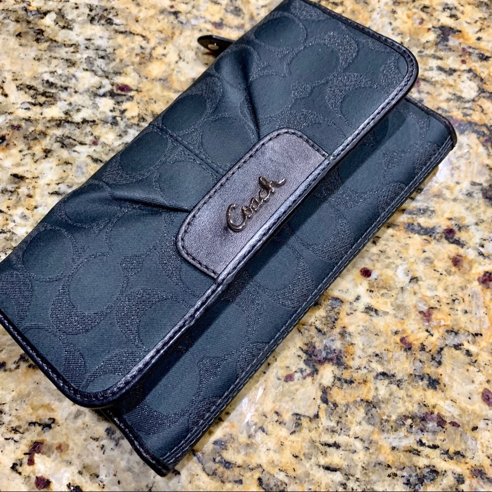 Coach Steel Blue/Grey Fabric/Leather Bag - Picture 8 of 8
